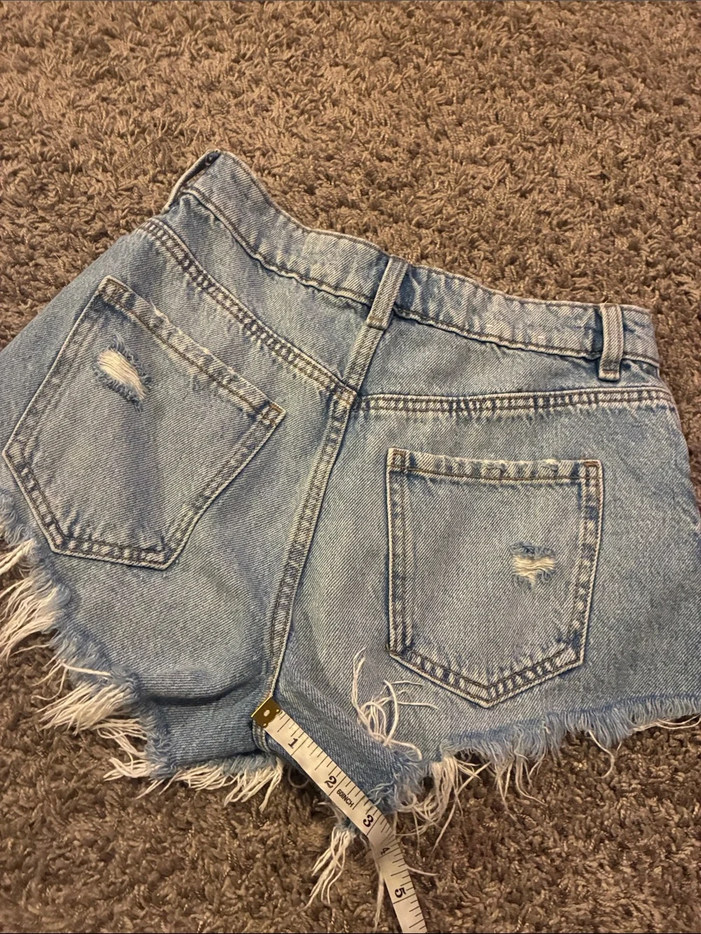 Garage Festival Denim Cutoff Shorts Distressed 0 / 24 Frayed